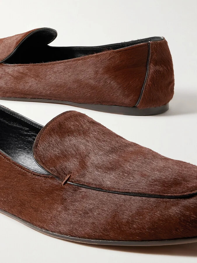 KHAITE - Monroe Calf Hair Loafers - Brown - Image 4