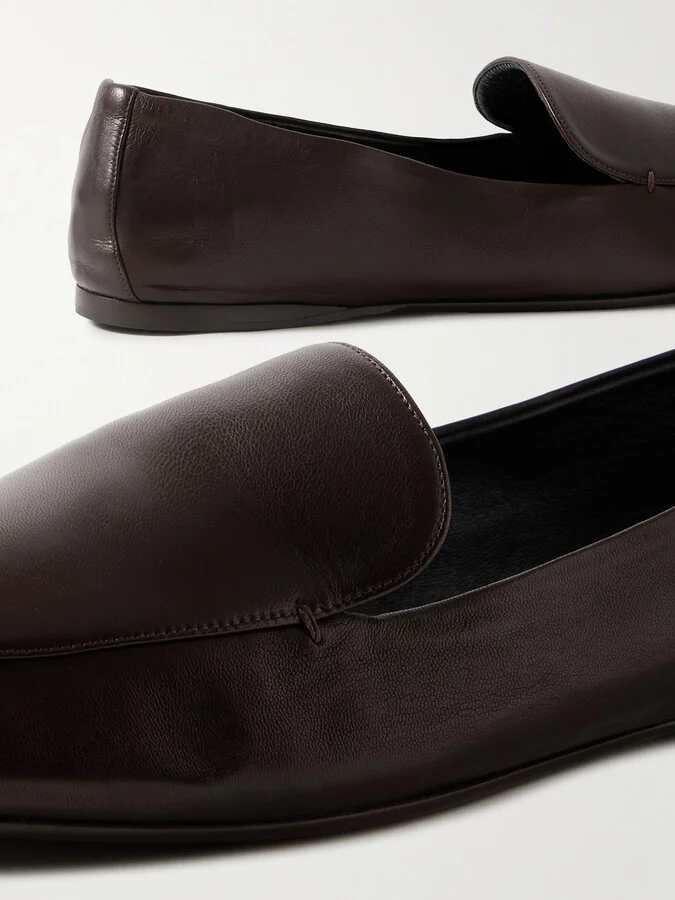 KHAITE - Monroe Leather Loafers - Brown - Image 4