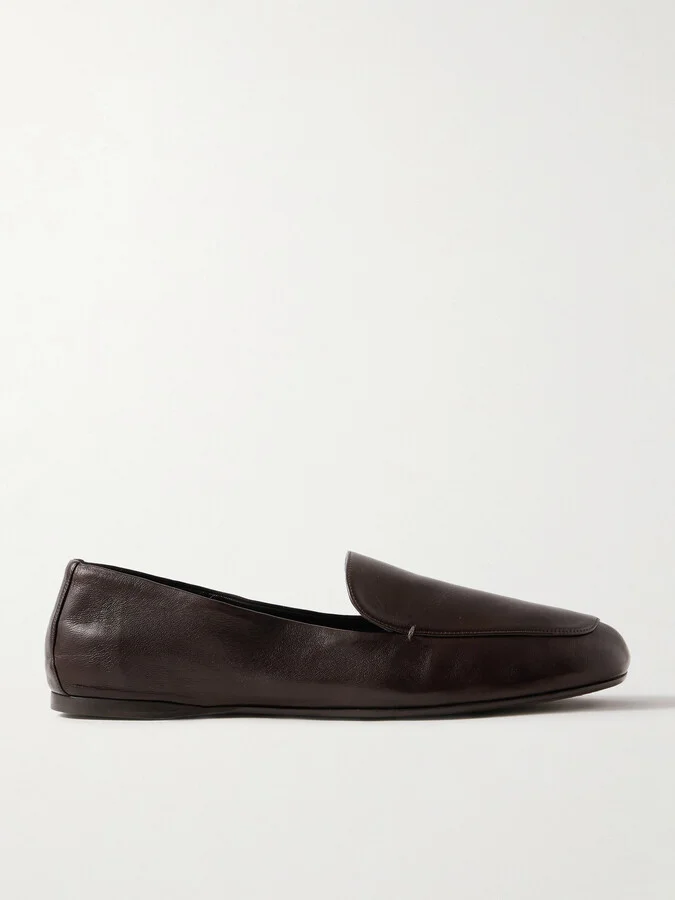KHAITE - Monroe Leather Loafers - Brown