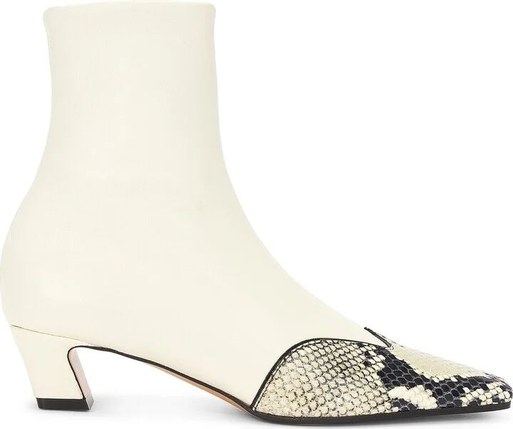 KHAITE Nevada Ankle Stretch 40 Boot in Ivory
