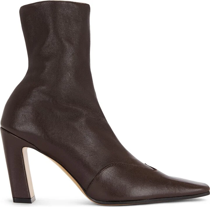 KHAITE Nevada Ankle Stretch 85 Boot in Brown