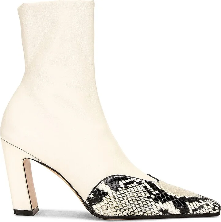 KHAITE Nevada Ankle Stretch Boot in Ivory