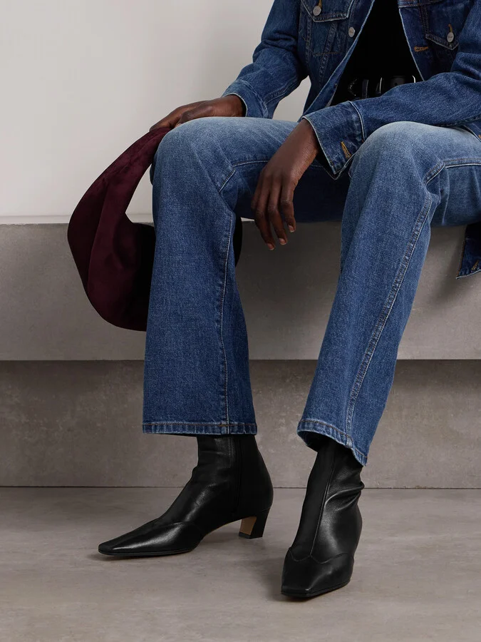 KHAITE - Nevada Leather Ankle Boots - Black - Image 2