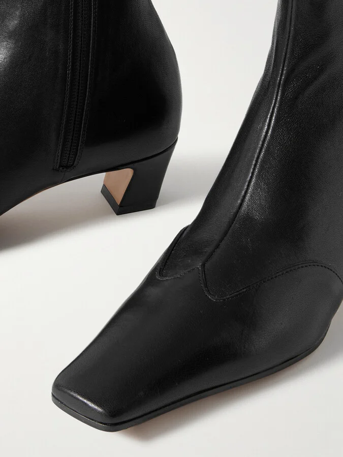 KHAITE - Nevada Leather Ankle Boots - Black - Image 4