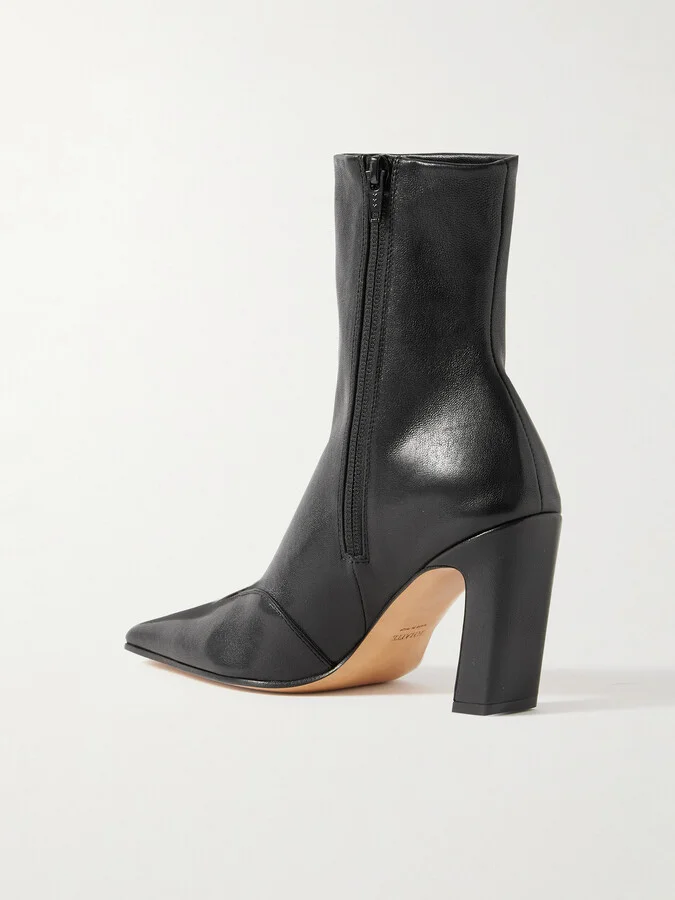 KHAITE - Nevada Leather Ankle Boots - Black - Image 3