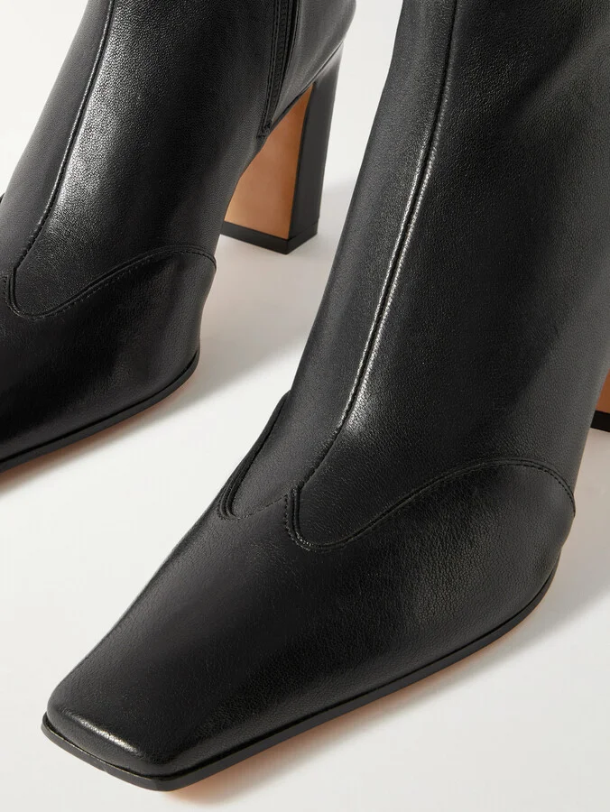 KHAITE - Nevada Leather Ankle Boots - Black - Image 4