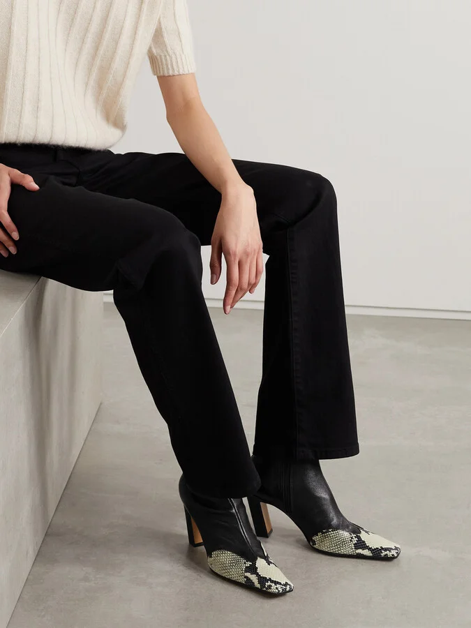 KHAITE - Nevada Leather Ankle Boots - Black - Image 2