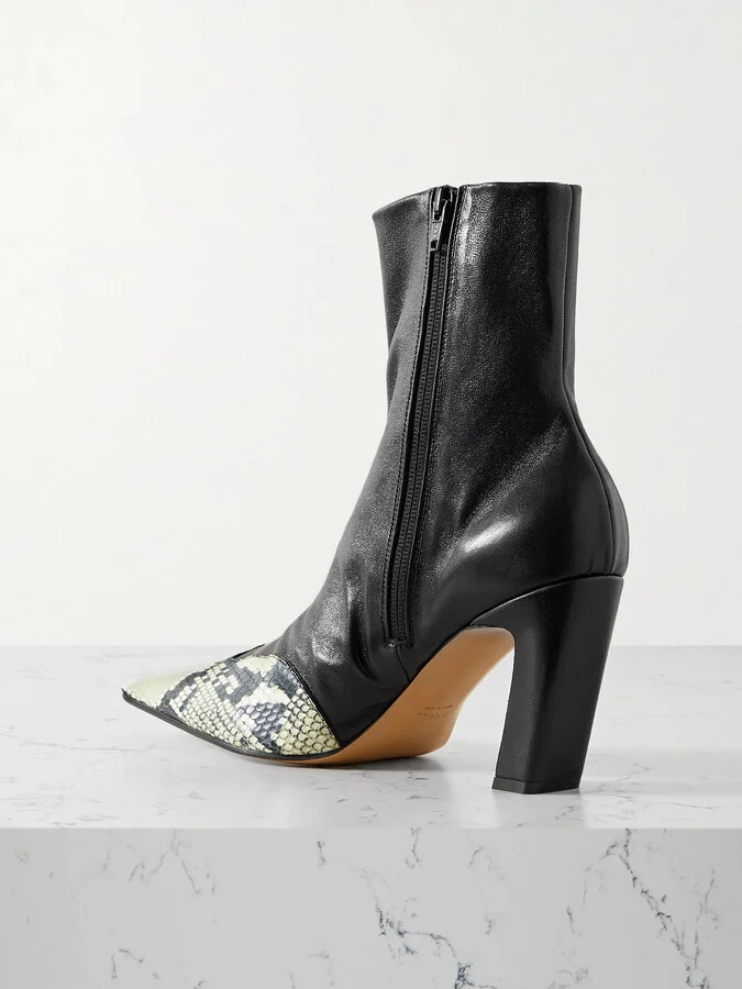 KHAITE - Nevada Leather Ankle Boots - Black - Image 3