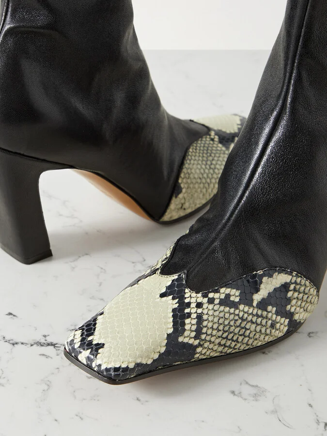 KHAITE - Nevada Leather Ankle Boots - Black - Image 4