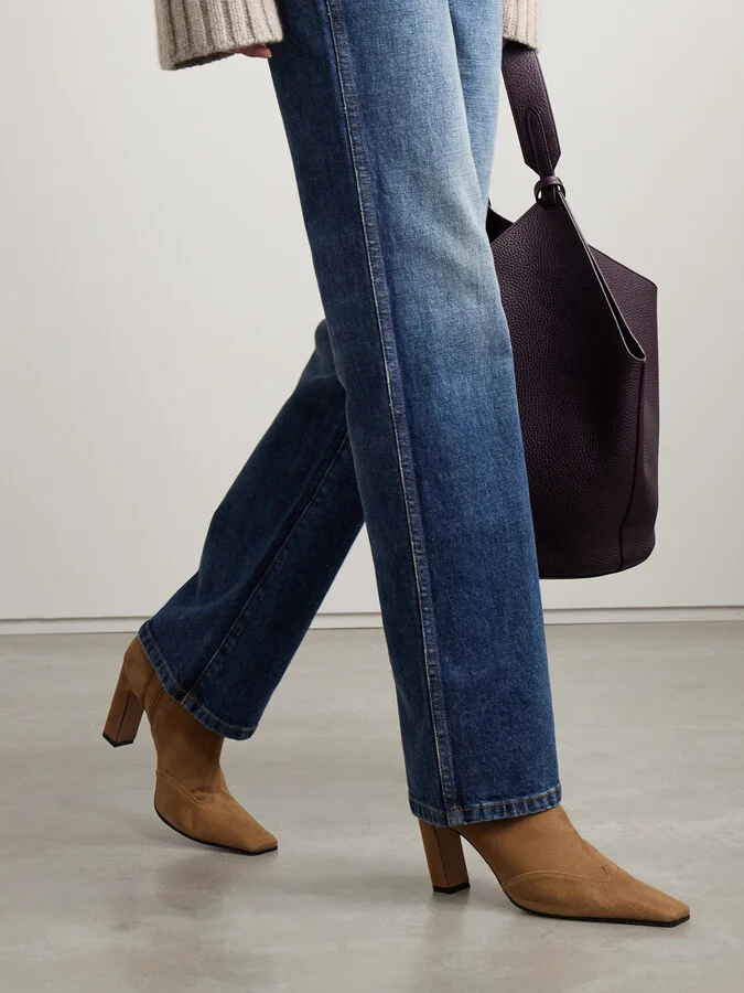KHAITE - Nevada Suede Ankle Boots - Brown - Image 2