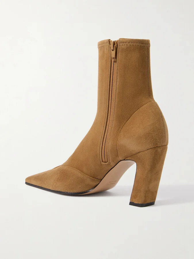 KHAITE - Nevada Suede Ankle Boots - Brown - Image 3
