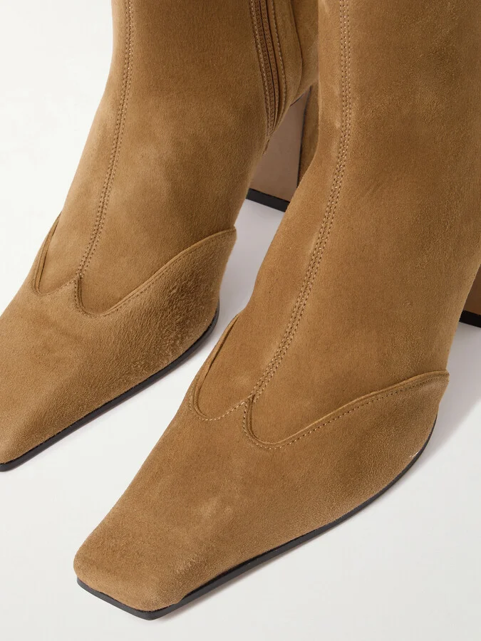 KHAITE - Nevada Suede Ankle Boots - Brown - Image 4