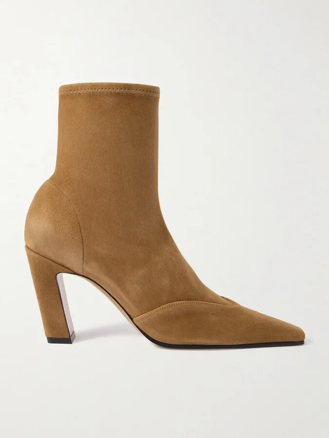 KHAITE - Nevada Suede Ankle Boots - Brown