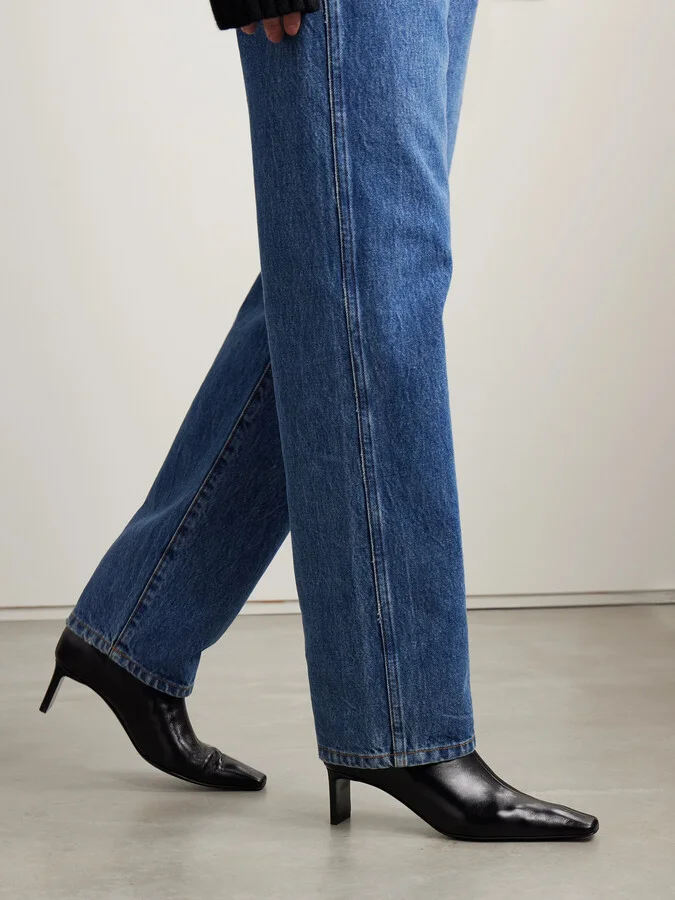 KHAITE - Ona Leather Ankle Boots - Black - Image 2