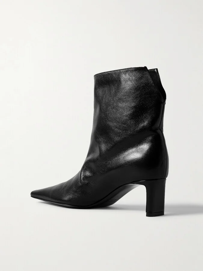 KHAITE - Ona Leather Ankle Boots - Black - Image 3