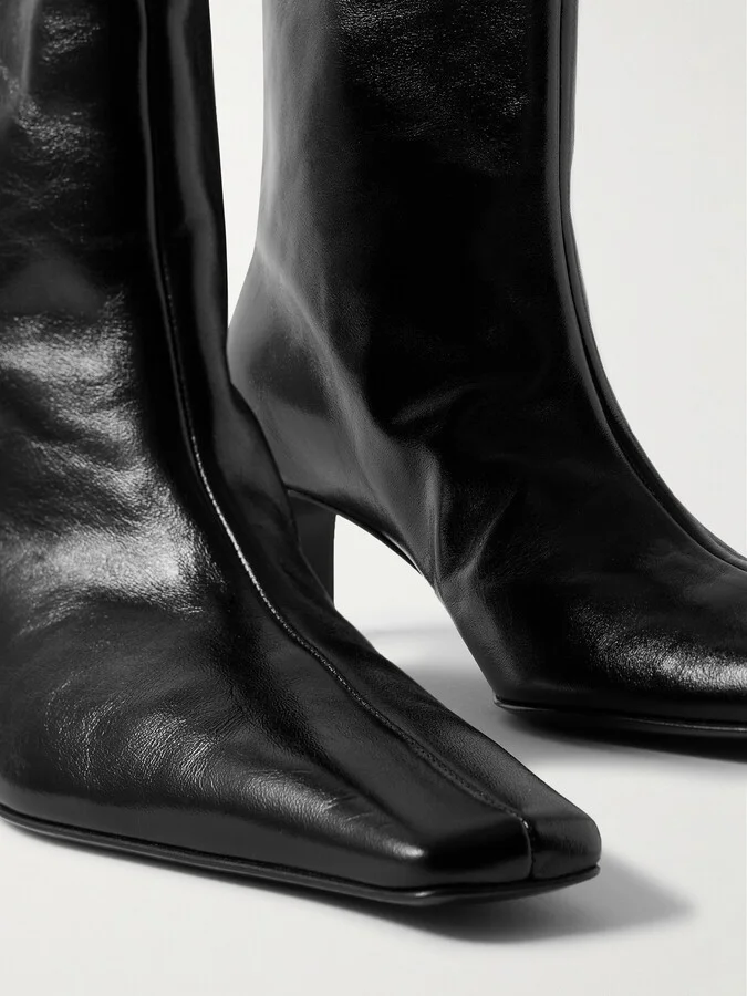 KHAITE - Ona Leather Ankle Boots - Black - Image 4