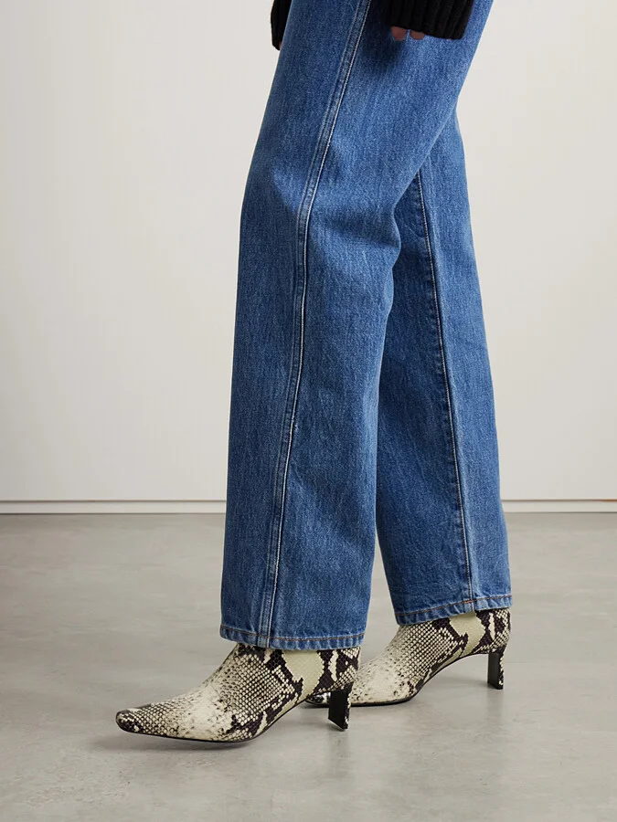 KHAITE - Ona Snake-effect Leather Ankle Boots - Animal print - Image 2