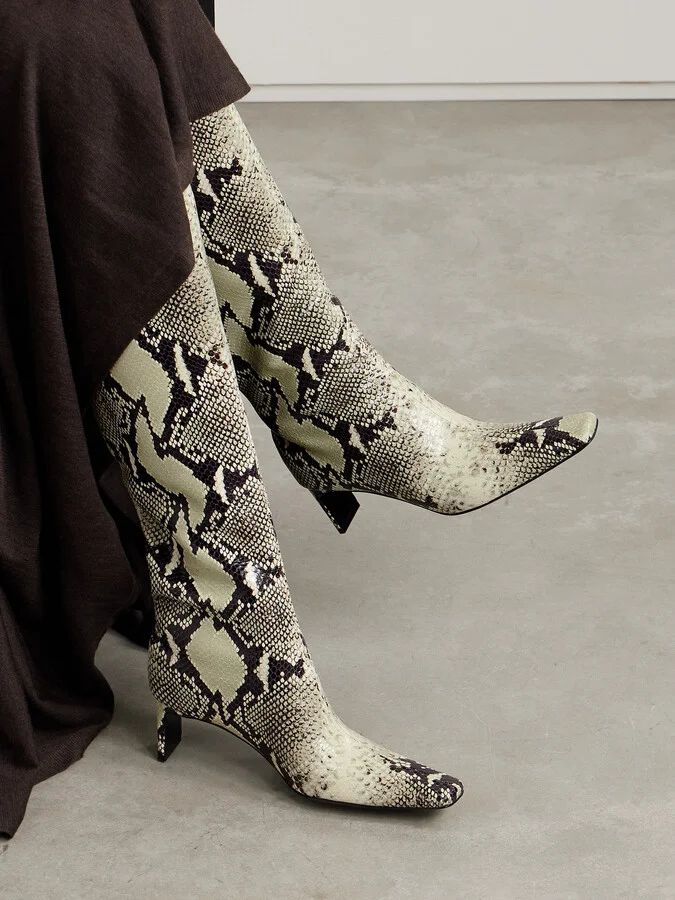 KHAITE - Ona Snake-print Leather Knee Boots - Animal print - Image 2