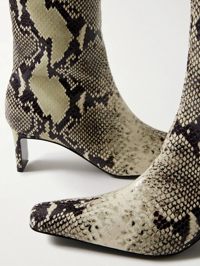 KHAITE - Ona Snake-print Leather Knee Boots - Animal print - Image 4