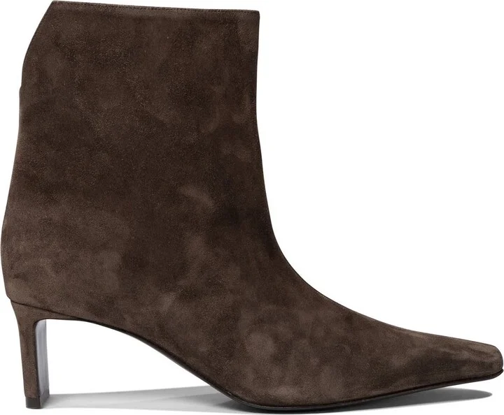 Khaite Ona Square Toe Ankle Boots