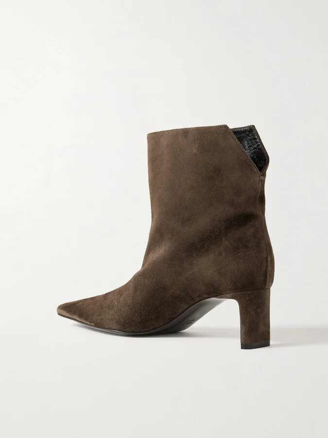 KHAITE - Ona Suede Ankle Boots - Brown - Image 3
