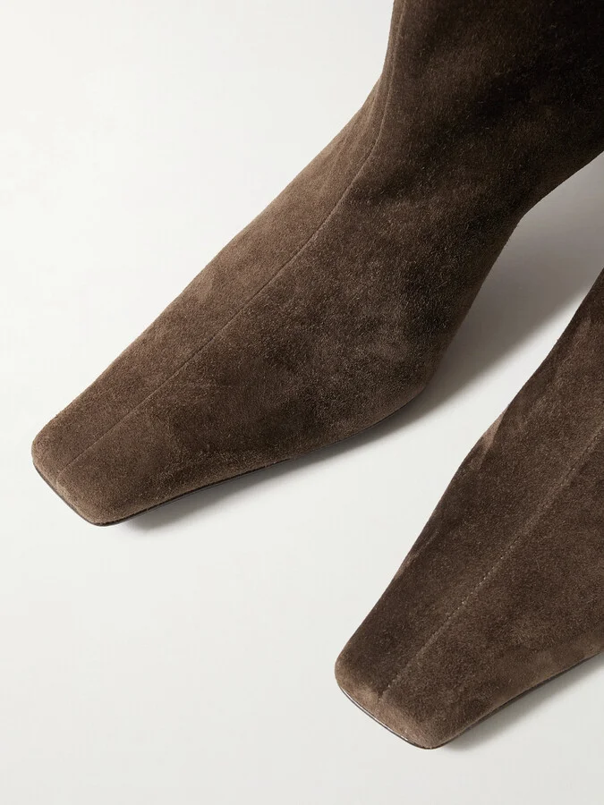 KHAITE - Ona Suede Ankle Boots - Brown - Image 4