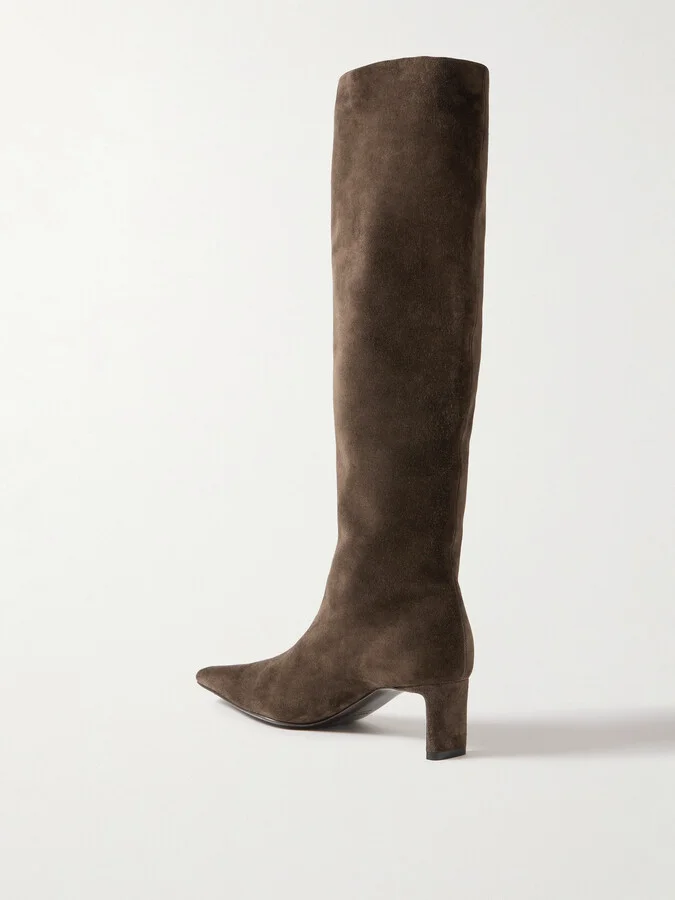 KHAITE - Ona Suede Knee Boots - Brown - Image 3