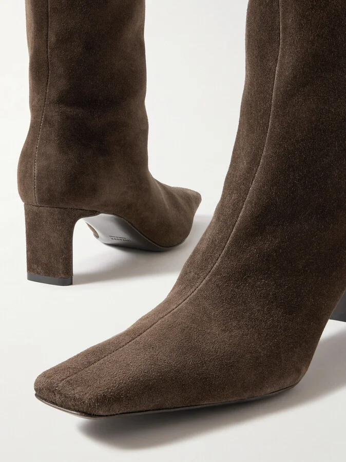 KHAITE - Ona Suede Knee Boots - Brown - Image 4