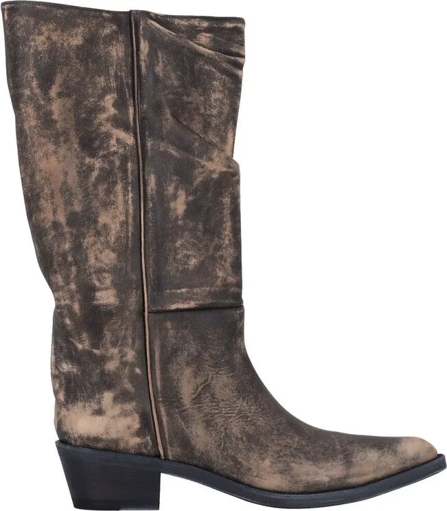 Khaite Pointed-Toe Distressed Boots