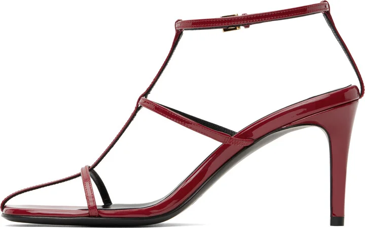 KHAITE Red Cage Heeled Sandals - Image 3