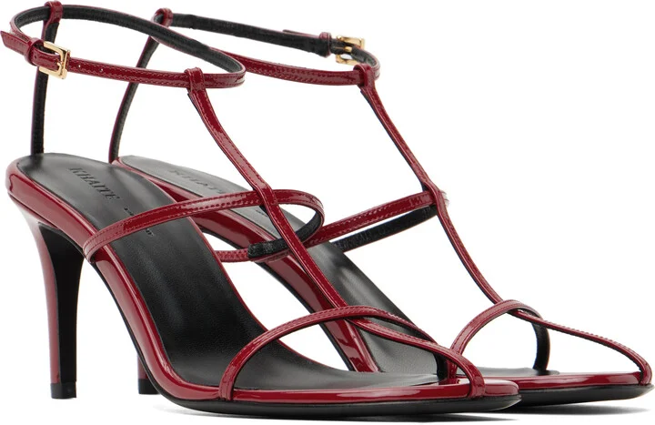 KHAITE Red Cage Heeled Sandals - Image 4