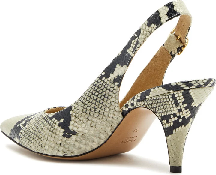 Khaite River 75 Python-effect Leather Slingback Pumps - Image 2