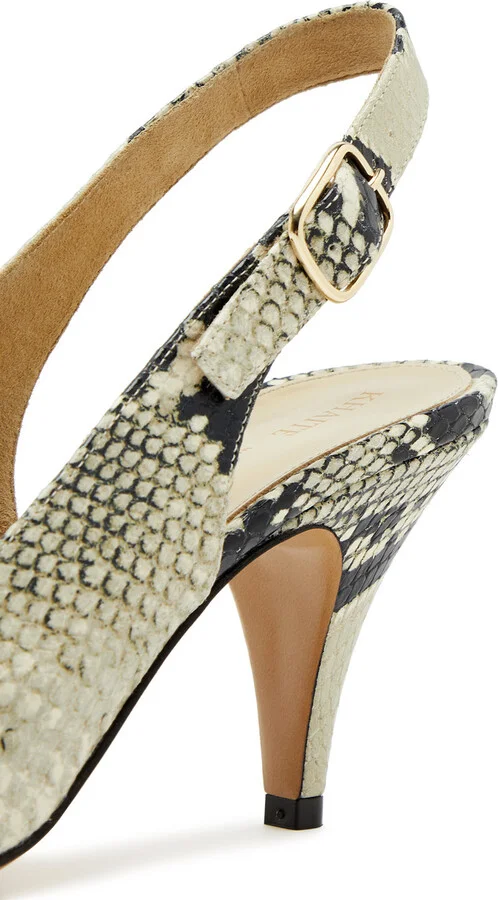 Khaite River 75 Python-effect Leather Slingback Pumps - Image 4