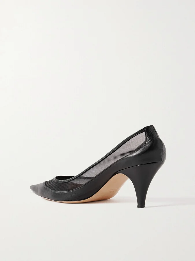 KHAITE - River Iconic Mesh And Leather Pumps - Black - Image 3