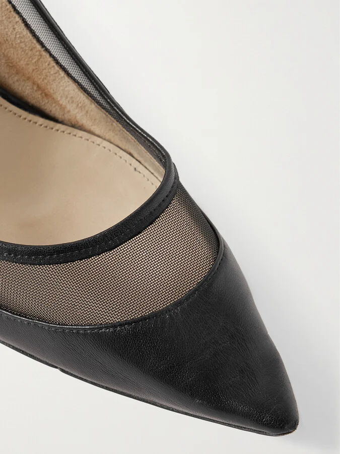 KHAITE - River Iconic Mesh And Leather Pumps - Black - Image 4