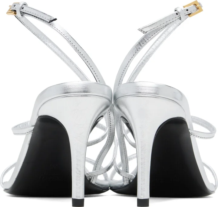 KHAITE Silver Loop Heeled Sandals - Image 2