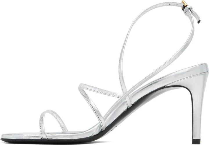 KHAITE Silver Loop Heeled Sandals - Image 3