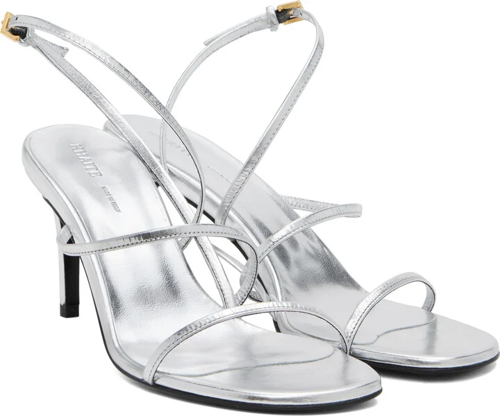 KHAITE Silver Loop Heeled Sandals - Image 4