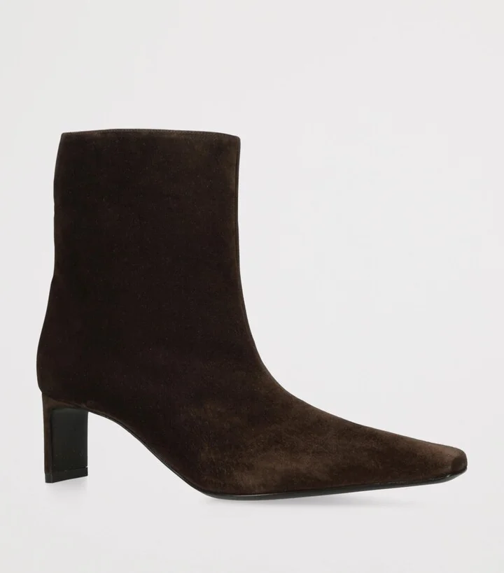 Khaite Suede Ona Ankle Boots 55 - Image 3