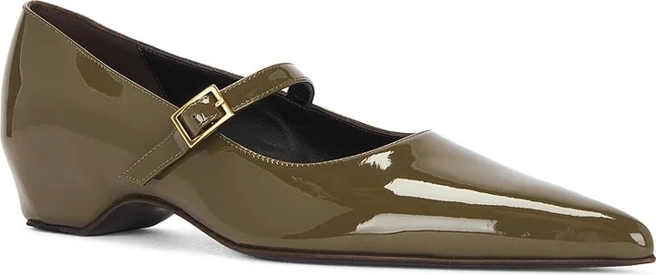 KHAITE Sybil Mary Jane Flat in Olive - Image 2