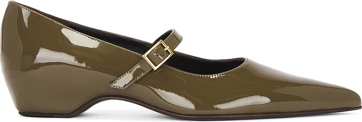 KHAITE Sybil Mary Jane Flat in Olive