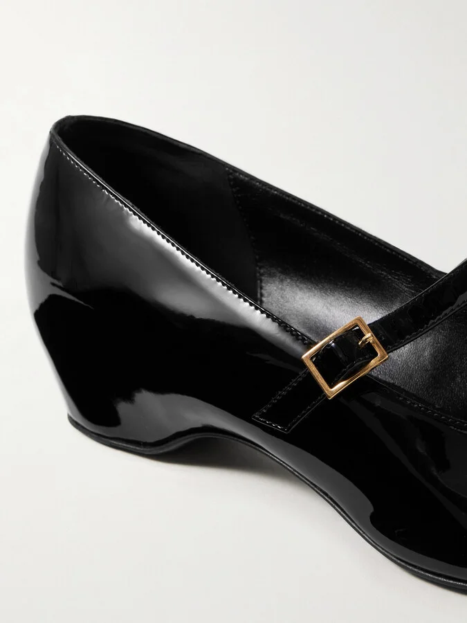 KHAITE - Sybil Patent-leather Mary Jane Pumps - Black - Image 4