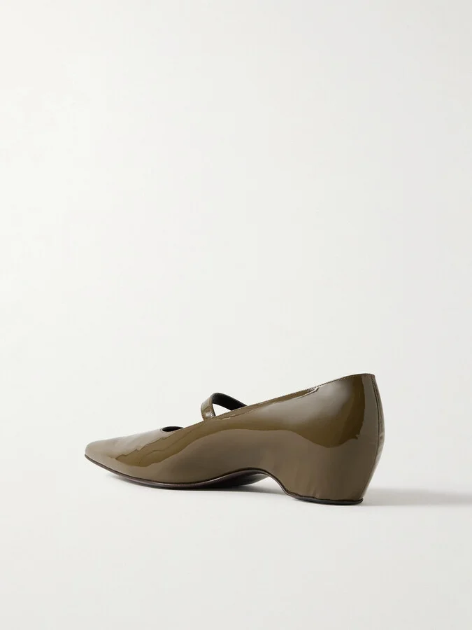 KHAITE - Sybil Patent-leather Mary Jane Pumps - Green - Image 3