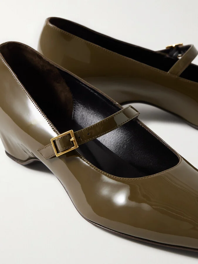 KHAITE - Sybil Patent-leather Mary Jane Pumps - Green - Image 4