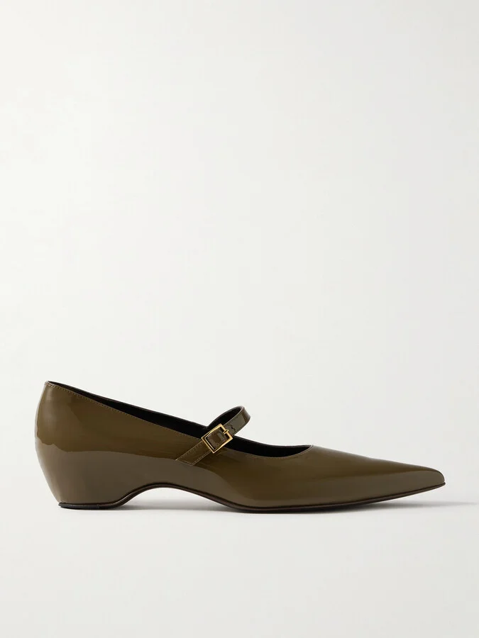 KHAITE - Sybil Patent-leather Mary Jane Pumps - Green