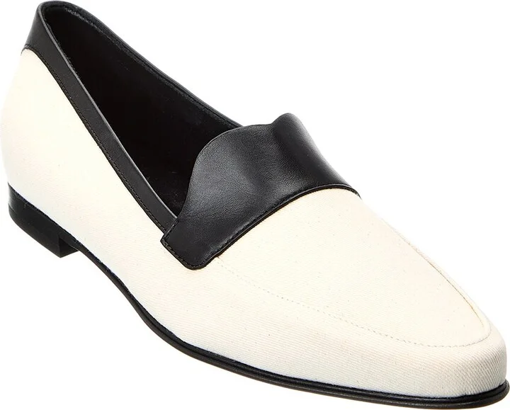 Khaite The Pippen Canvas & Leather Loafer