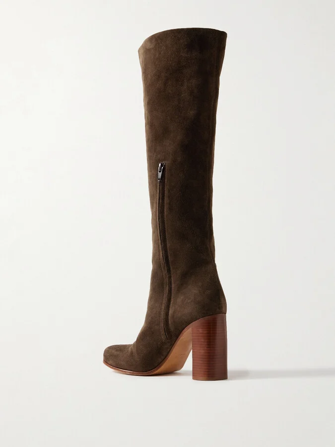 KHAITE - Willow Suede Knee Boots - Brown - Image 3