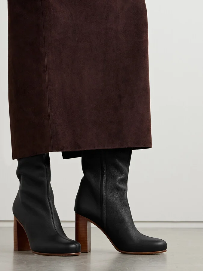 KHAITE - Willow Textured-leather Knee Boots - Black - Image 2