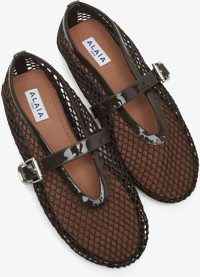 Khaki mesh ballet flats - Image 3