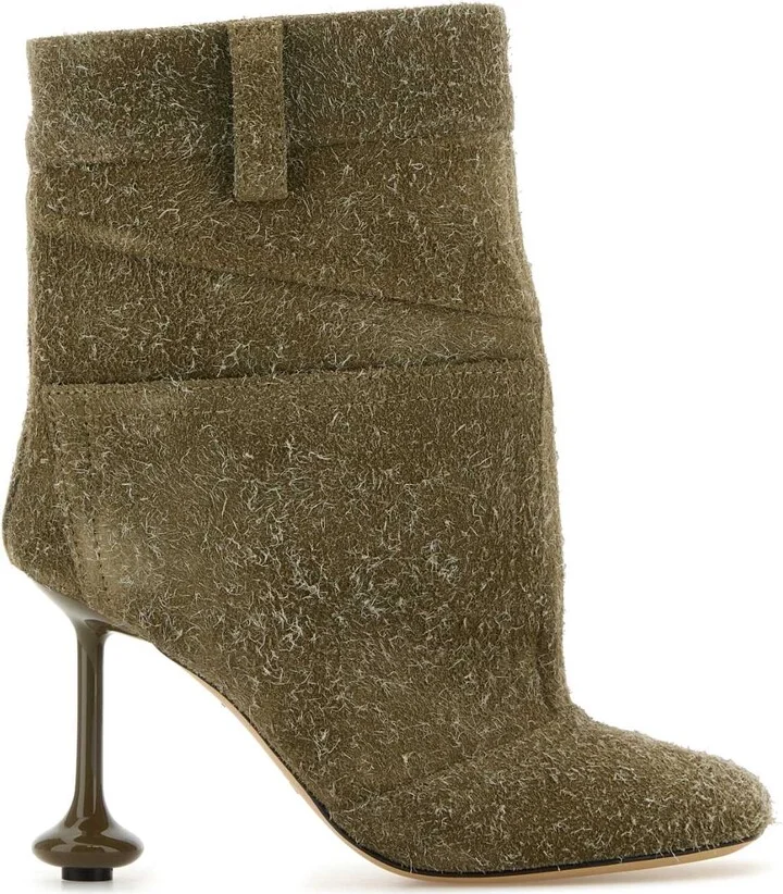 Khaki Suede Toy Panta Ankle Boots